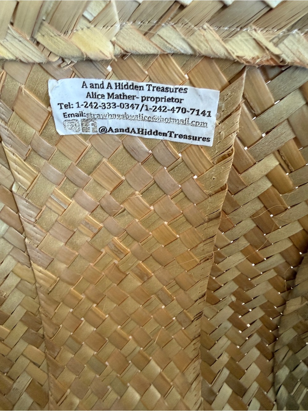 Handmade A and A hidden treasures Woven Natural Straw Tote Bag Beige - Picture 2 of 10